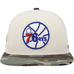 Philadelphia 76ers Hardwood Classics 1976 NBA All-Star Game Off White Camo Fitted Hat Cream/Camo