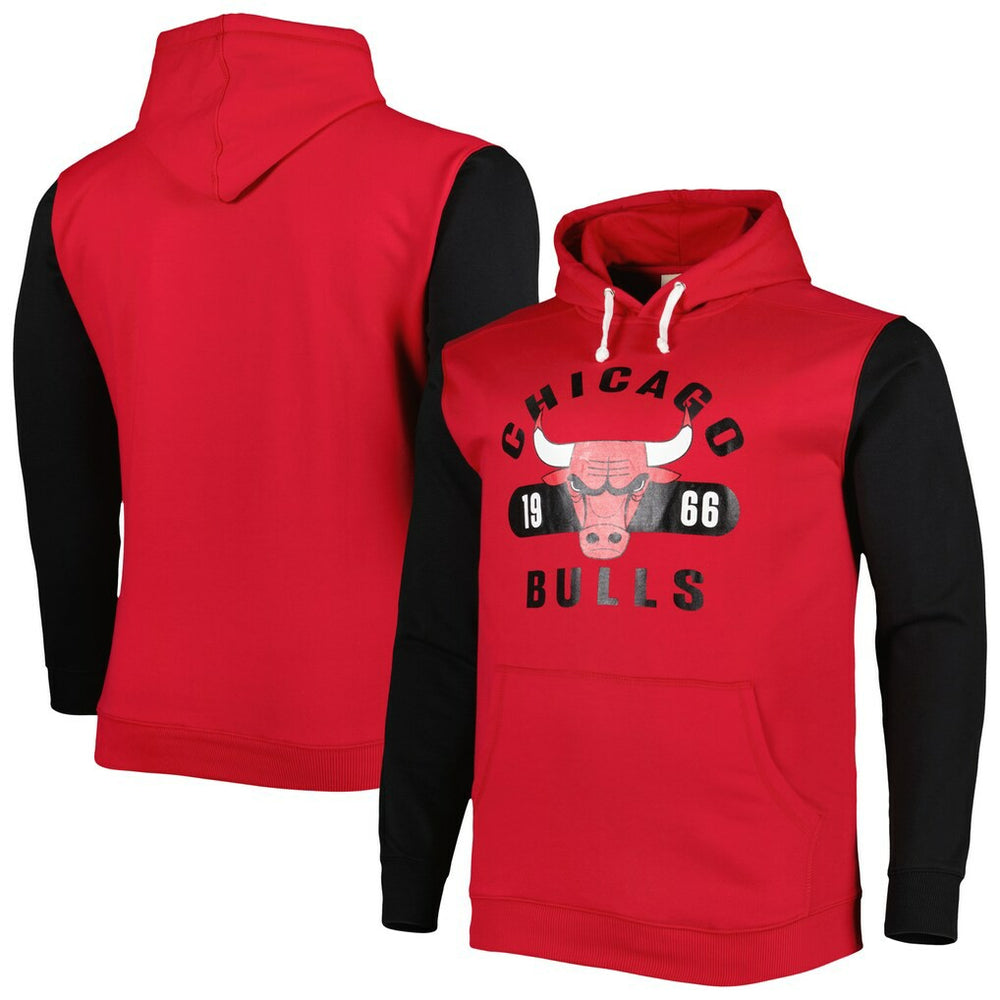 Chicago Bulls Big & Tall Bold Attack Pullover Hoodie Red/Black