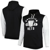 Brooklyn Nets Big & Tall Bold Attack Pullover Hoodie Black/White