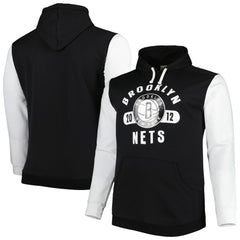 Brooklyn Nets Big & Tall Bold Attack Pullover Hoodie Black/White