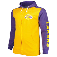 Los Angeles Lakers Big & Tall Down and Distance Full-Zip Hoodie Gold/Purple