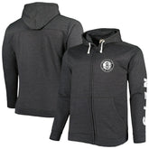 Brooklyn Nets Big & Tall Down and Distance Full-Zip Hoodie Heathered Black