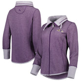 Baltimore Ravens Women's Sport Sun Fade Full-Zip Sweatshirt Heathered Purple