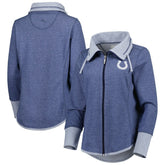 Indianapolis Colts Women's Sport Sun Fade Full-Zip Sweatshirt Heathered Royal