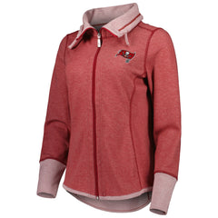 Tampa Bay Buccaneers Women's Sport Sun Fade Full-Zip Sweatshirt Heathered Red