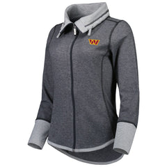 Washington Commanders Women's Sport Sun Fade Full-Zip Sweatshirt Heathered Black