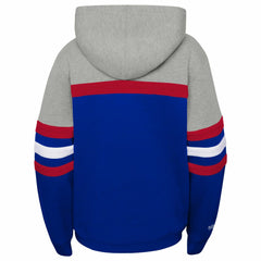 Los Angeles Dodgers Mitchell & Ness Youth Cooperstown Collection Head Coach Pullover Hoodie - Heather Gray/Royal Hoodies