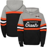 San Francisco Giants Mitchell & Ness Youth Cooperstown Collection Head Coach Pullover Hoodie - Heather Gray/Black Hoodies