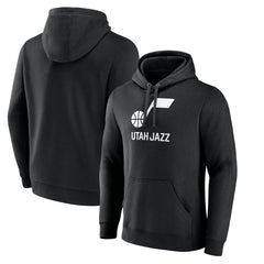 Utah Jazz Wordmark Team Logo Pullover Hoodie Black