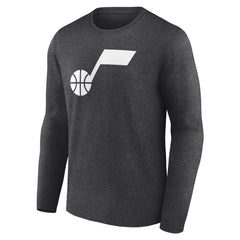 Utah Jazz Primary Logo Team Long Sleeve T-Shirt Heathered Charcoal