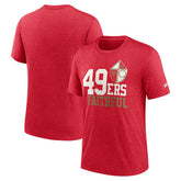 San Francisco 49ers Local Tri-Blend T-Shirt Heather Scarlet