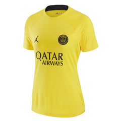 Paris Saint-Germain Jordan Brand Women's 2022/23 Pre-Match Raglan Performance Top Yellow