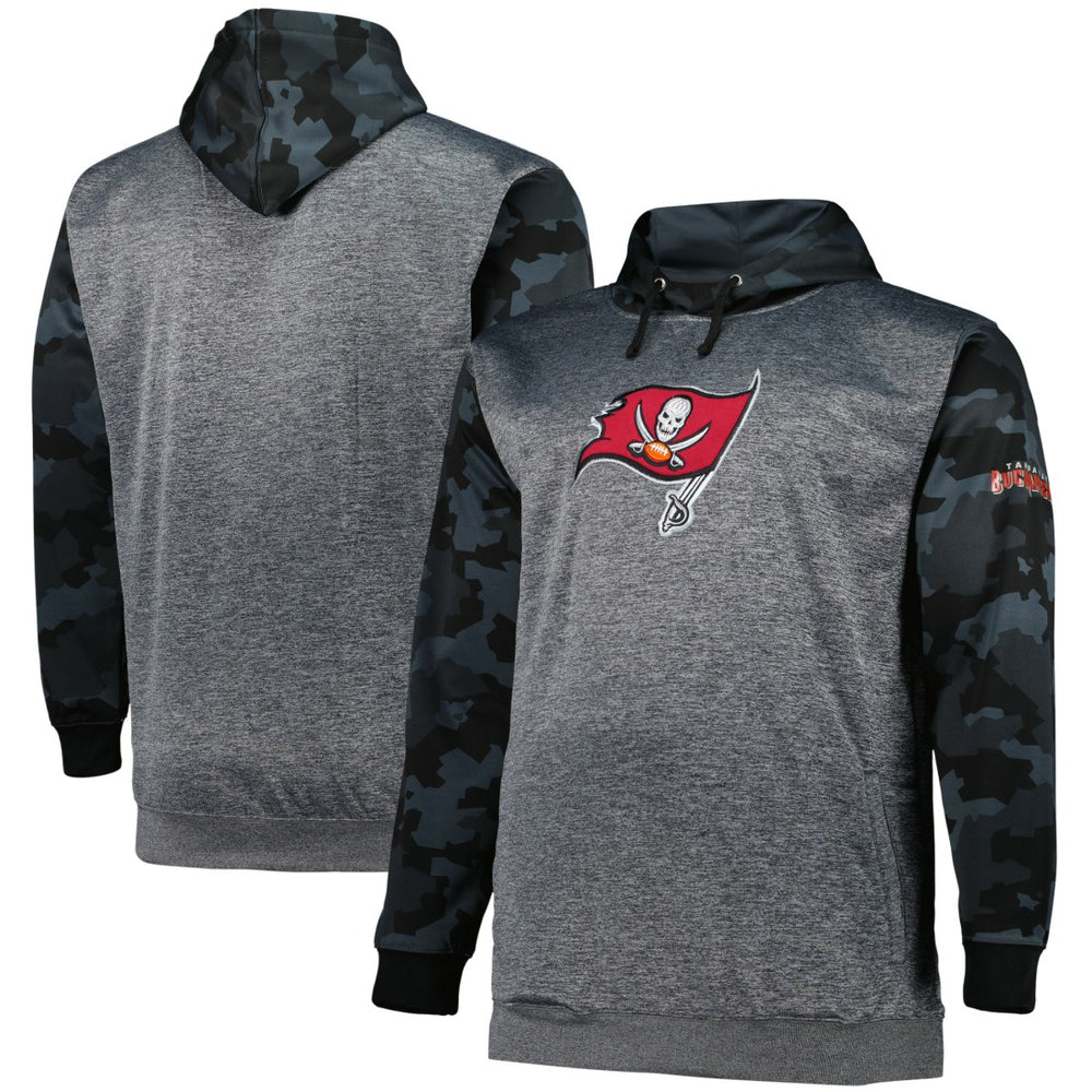 Tampa Bay Buccaneers Big & Tall Camo Pullover Hoodie Heather Charcoal