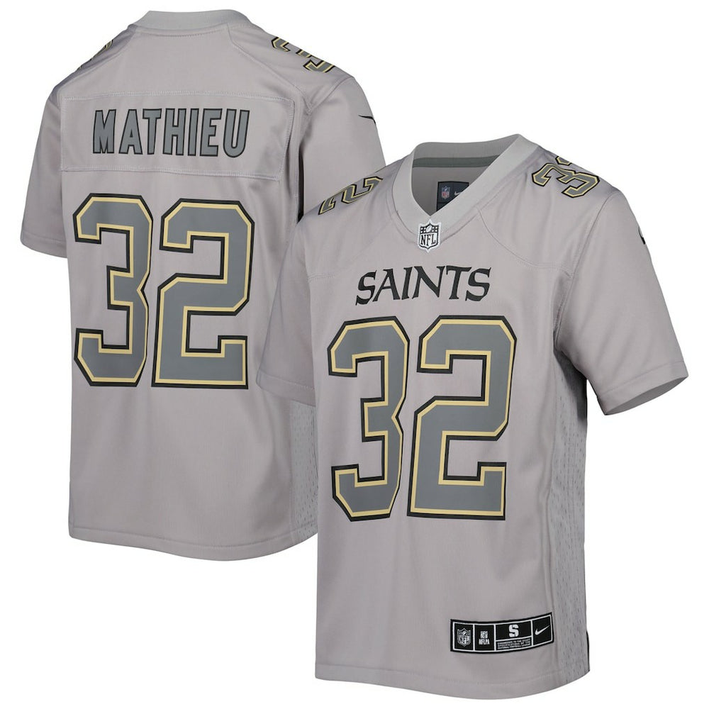 NFL Tyrann Mathieu New Orleans Saints Youth Atmosphere Game Jersey - Gray