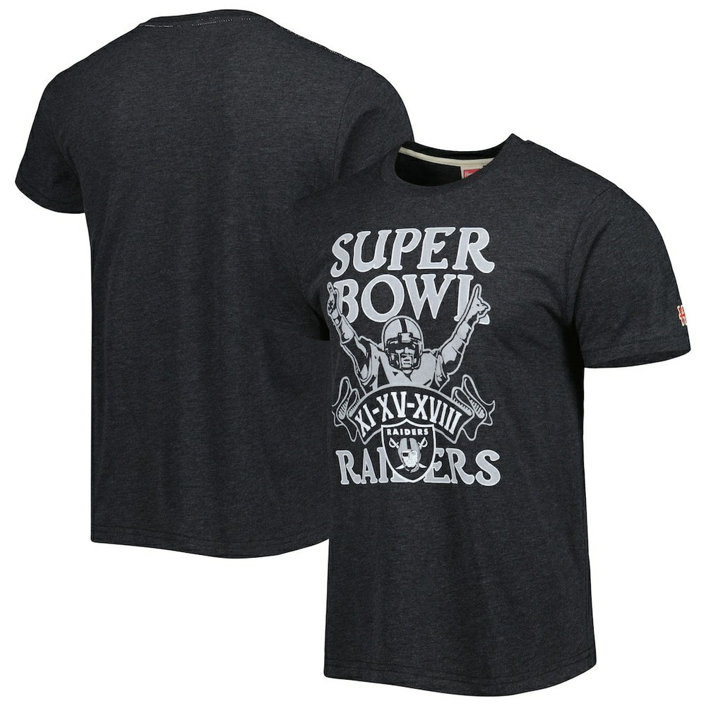 Las Vegas Raiders Homage Super Bowl Classics Tri-Blend T-Shirt Charcoal