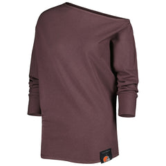Cleveland Browns KIYA TOMLIN Women's Twisted Tri-Blend Asymmetrical 3/4-Dolman Sleeve Sweatshirt Brown