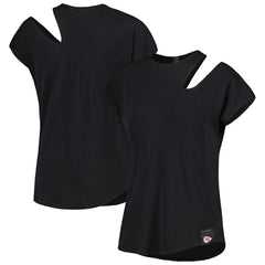 Kansas City Chiefs KIYA TOMLIN Women's Cut Out Tri-Blend Shirt Black