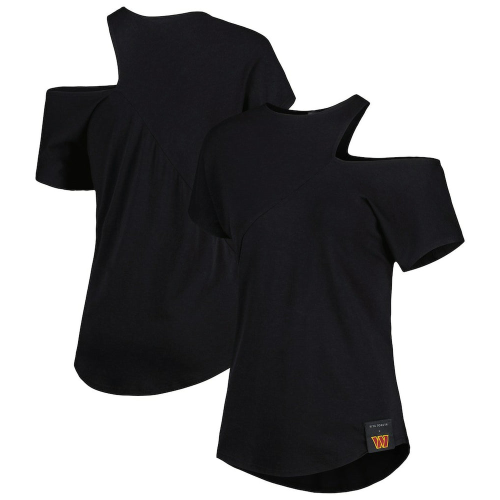 Washington Commanders KIYA TOMLIN Women's Cut Out Tri-Blend Shirt Black