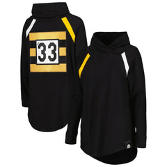 Pittsburgh Steelers KIYA TOMLIN Women's Tri-Blend Raglan Pullover Sweatshirt Black