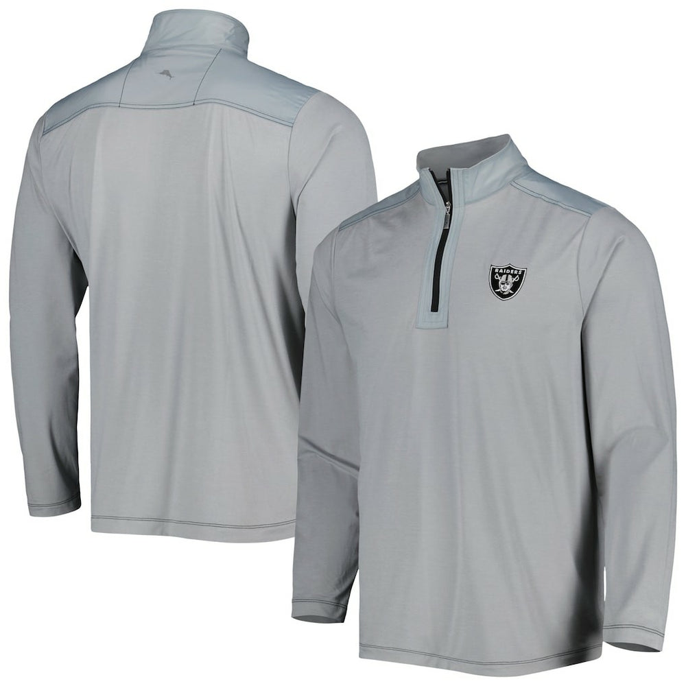 Las Vegas Raiders On Deck IslandZone Half-Zip Jacket Gray
