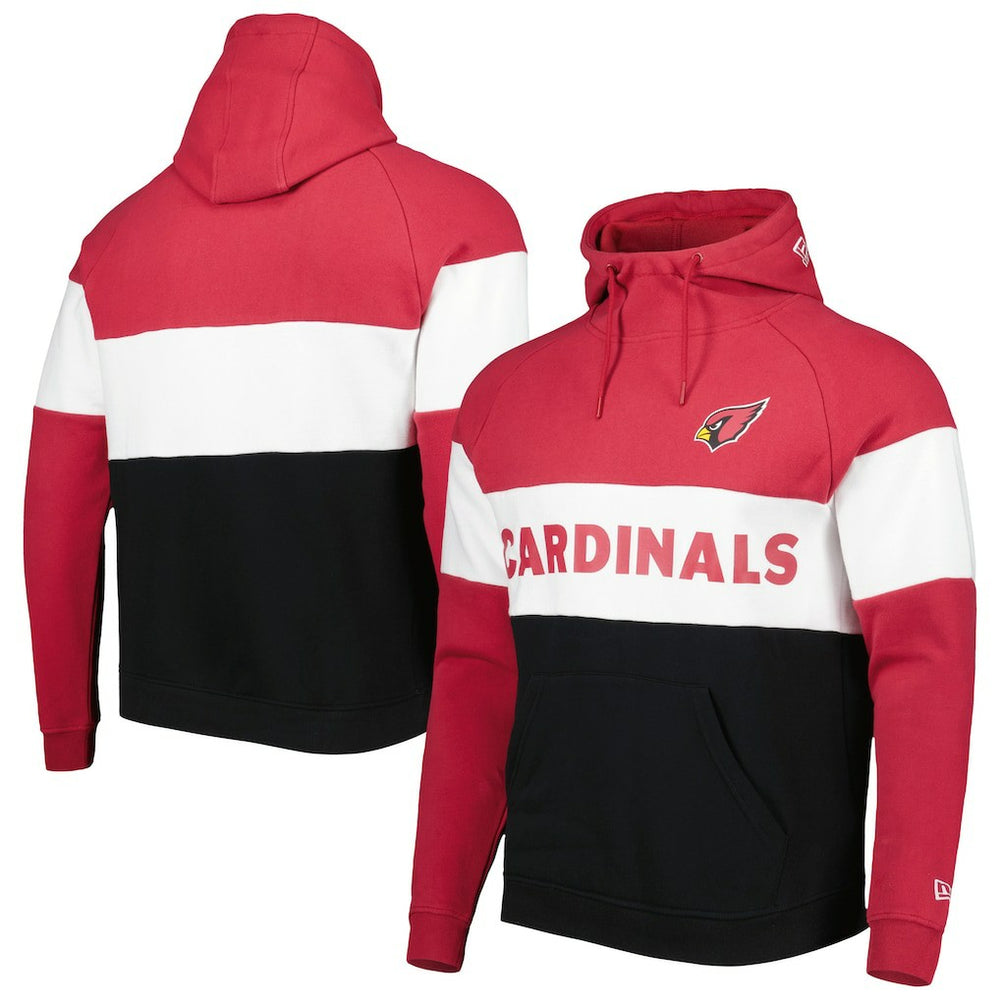 Arizona Cardinals New Era Colorblock Current Pullover Hoodie Black/Cardinal