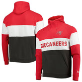 Tampa Bay Buccaneers New Era Colorblock Current Pullover Hoodie Heather Charcoal/Red