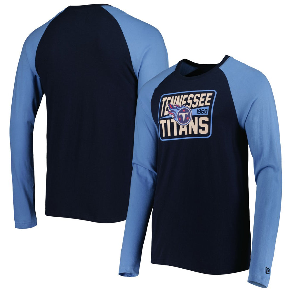 Tennessee Titans New Era Current Raglan Long Sleeve T-Shirt Navy