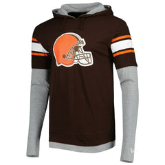 Cleveland Browns New Era Long Sleeve Hoodie T-Shirt Brown