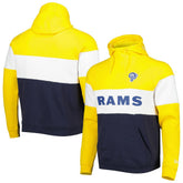 Los Angeles Rams New Era Colorblock Throwback Pullover Hoodie Navy/Gold