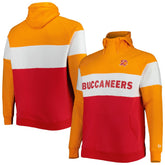 Tampa Bay Buccaneers New Era Big & Tall Throwback Colorblock Raglan Pullover Hoodie Red