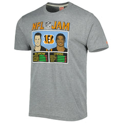 Ja'Marr Chase & Joe Burrow Cincinnati Bengals Homage Unisex NFL Jam Tri-Blend T-Shirt Heather Gray