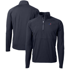 Buffalo Bills Cutter & Buck Adapt Eco Knit Hybrid Recycled Quarter-Zip Pullover Top Navy