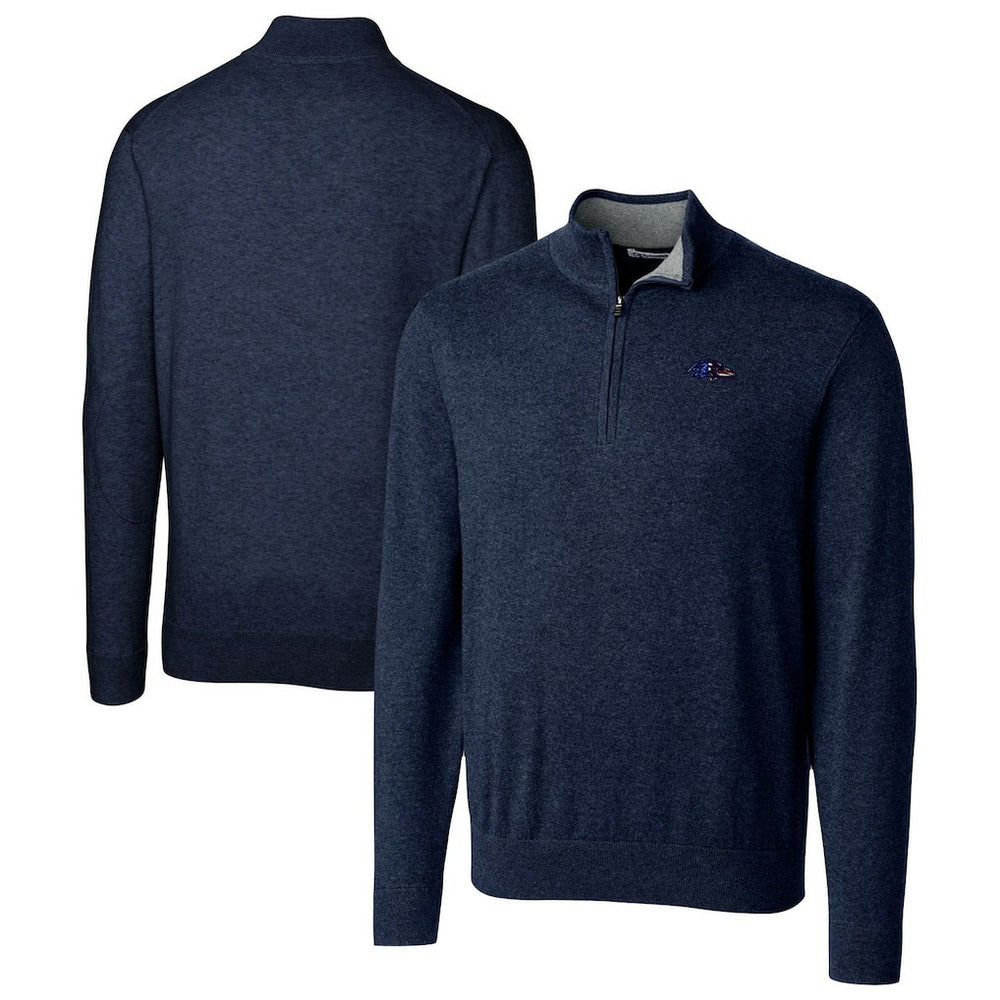 Baltimore Ravens Cutter & Buck Lakemont Quarter-Zip Pullover Sweater Navy