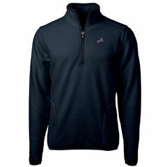 Detroit Lions Cutter & Buck Big & Tall Cascade Eco Sherpa Fleece Quarter-Zip Pullover Jacket Navy