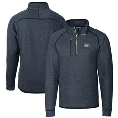 Kansas City Chiefs Cutter & Buck Big & Tall Mainsail Sweater Knit Half-Zip Pullover Jacket Heathered Navy