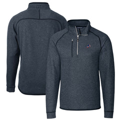 Detroit Lions Cutter & Buck Big & Tall Mainsail Sweater Knit Half-Zip Pullover Jacket Heathered Navy