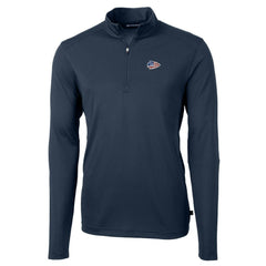 Kansas City Chiefs Cutter & Buck Big & Tall Virtue Eco Pique Recycled Quarter-Zip Jacket Navy