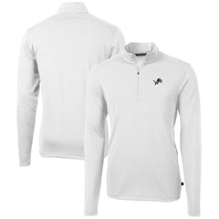 Detroit Lions Cutter & Buck Big & Tall Virtue Eco Pique Recycled Quarter-Zip Jacket White