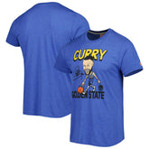 Stephen Curry Golden State Warriors Homage Player Caricature Tri-Blend T-Shirt Royal