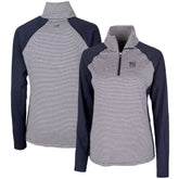 New York Giants Cutter & Buck Women's Forge Tonal Half-Zip Top Navy