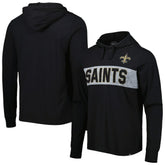 New Orleans Saints '47 Field Franklin Hooded Long Sleeve T-Shirt Black