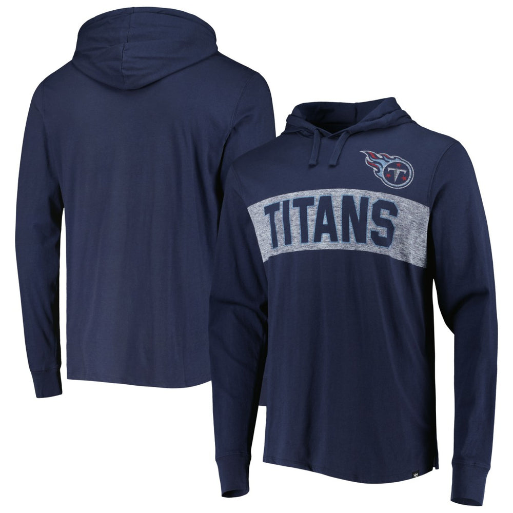 Tennessee Titans '47 Field Franklin Hooded Long Sleeve T-Shirt Navy