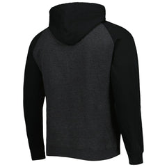 NHL St. Louis Blues Mitchell & Ness Distressed Logo Raglan Pullover Hoodie - Heather Black