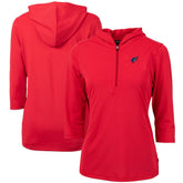 Arizona Cardinals Cutter & Buck Women's Virtue Eco Pique 3/4 Sleeve Half-Zip Pullover Hoodie Red