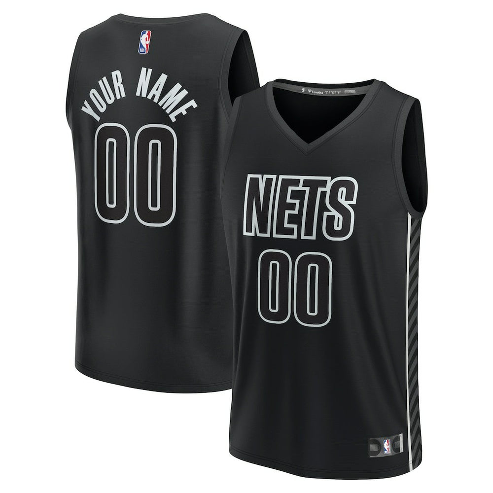 NBA Brooklyn Nets Custom Fast Break Jersey - Statement Edition - Black