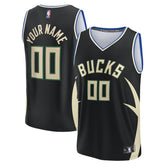 NBA Milwaukee Bucks Custom Fast Break Jersey - Statement Edition - Black