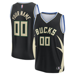 NBA Milwaukee Bucks Custom Fast Break Jersey - Statement Edition - Black