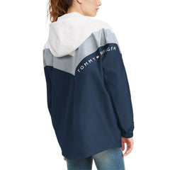 Dallas Cowboys Tommy Hilfiger Women's Staci Half-Zip Hoodie Windbreaker Jacket White/Navy