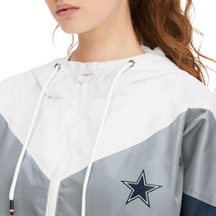 Dallas Cowboys Tommy Hilfiger Women's Staci Half-Zip Hoodie Windbreaker Jacket White/Navy