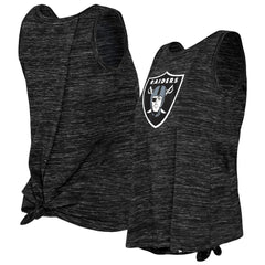 Las Vegas Raiders New Era Women's Space Dye Tie-Back Tank Top Black